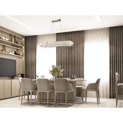 Hämardatav LED-kristalllühter kaabliga ENRIQUE LED/50W//230V 3000-6000K + kaugjuhtimispult