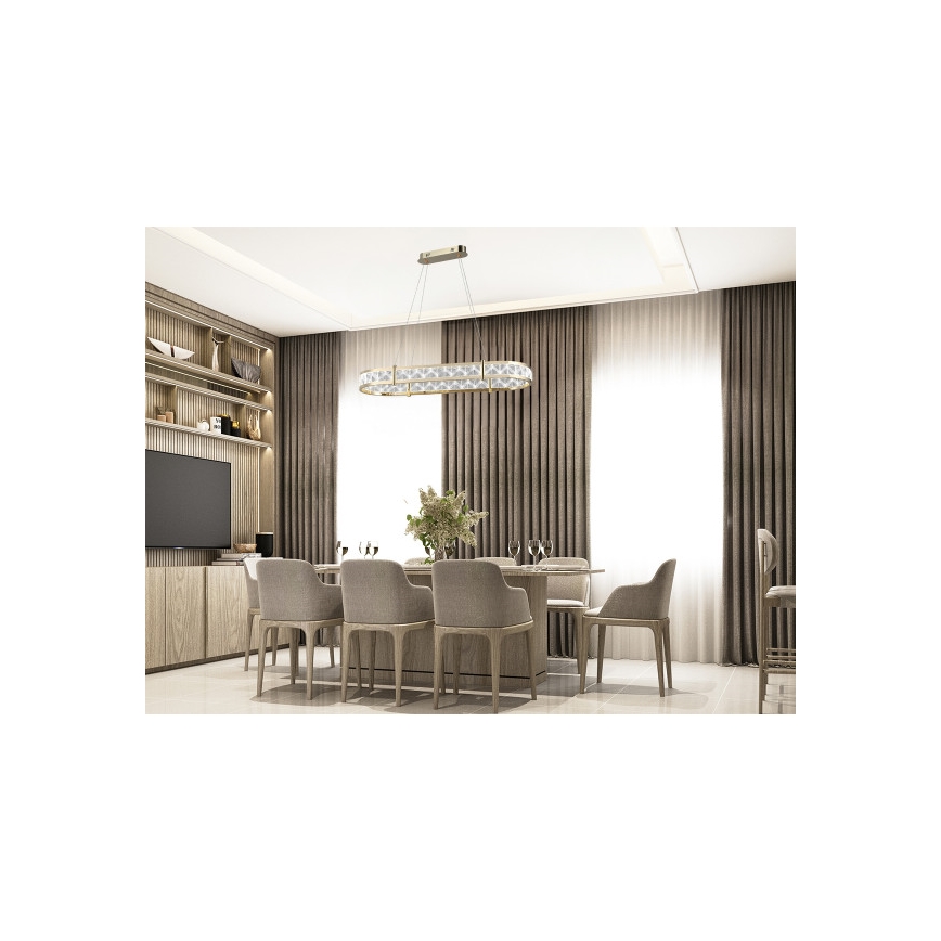 Hämardatav LED-kristalllühter kaabliga ENRIQUE LED/50W//230V 3000-6000K + kaugjuhtimispult