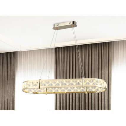 Hämardatav LED-kristalllühter kaabliga ENRIQUE LED/50W//230V 3000-6000K + kaugjuhtimispult