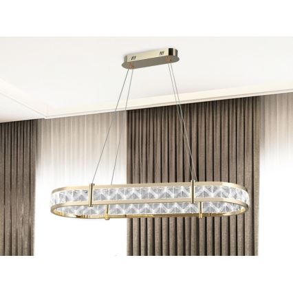 Hämardatav LED-kristalllühter kaabliga ENRIQUE LED/50W//230V 3000-6000K + kaugjuhtimispult