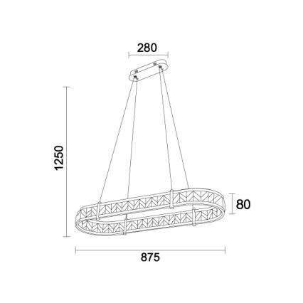 Hämardatav LED-kristalllühter kaabliga ENRIQUE LED/50W//230V 3000-6000K + kaugjuhtimispult