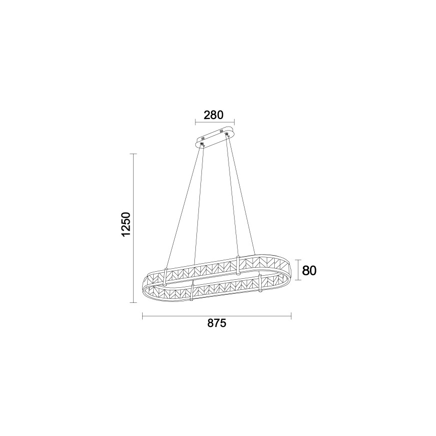 Hämardatav LED-kristalllühter kaabliga ENRIQUE LED/50W//230V 3000-6000K + kaugjuhtimispult