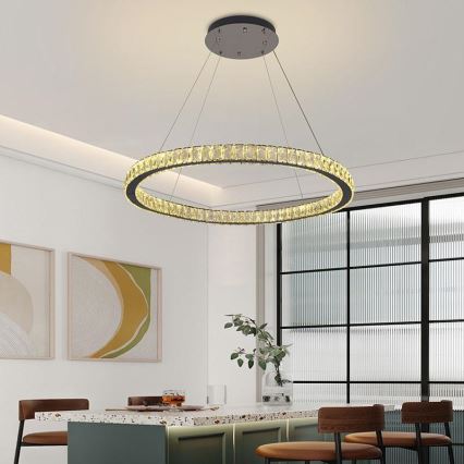 LED Hämardatav kristall-lühter LED/100W/230V 3000-6500K hõbedane + kaugjuhtimispult