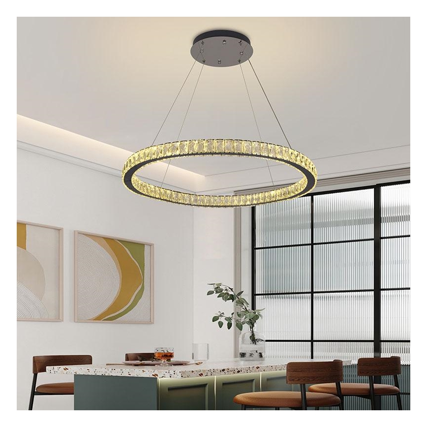 LED Hämardatav kristall-lühter LED/100W/230V 3000-6500K hõbedane + kaugjuhtimispult