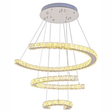 LED Hämardatav kristall-lühter LED/100W/230V 3000-6500K hõbedane + kaugjuhtimispult