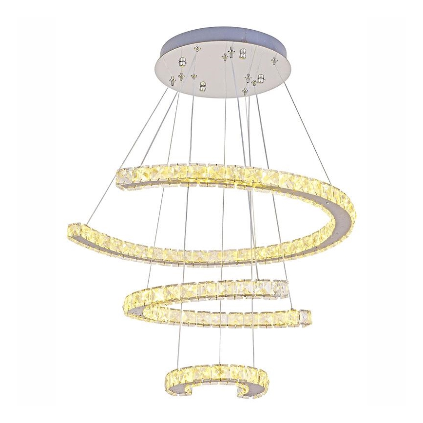 LED Hämardatav kristall-lühter LED/100W/230V 3000-6500K hõbedane + kaugjuhtimispult