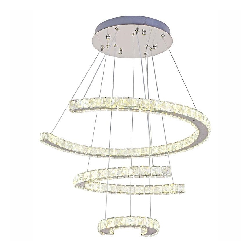 LED Hämardatav kristall-lühter LED/100W/230V 3000-6500K hõbedane + kaugjuhtimispult