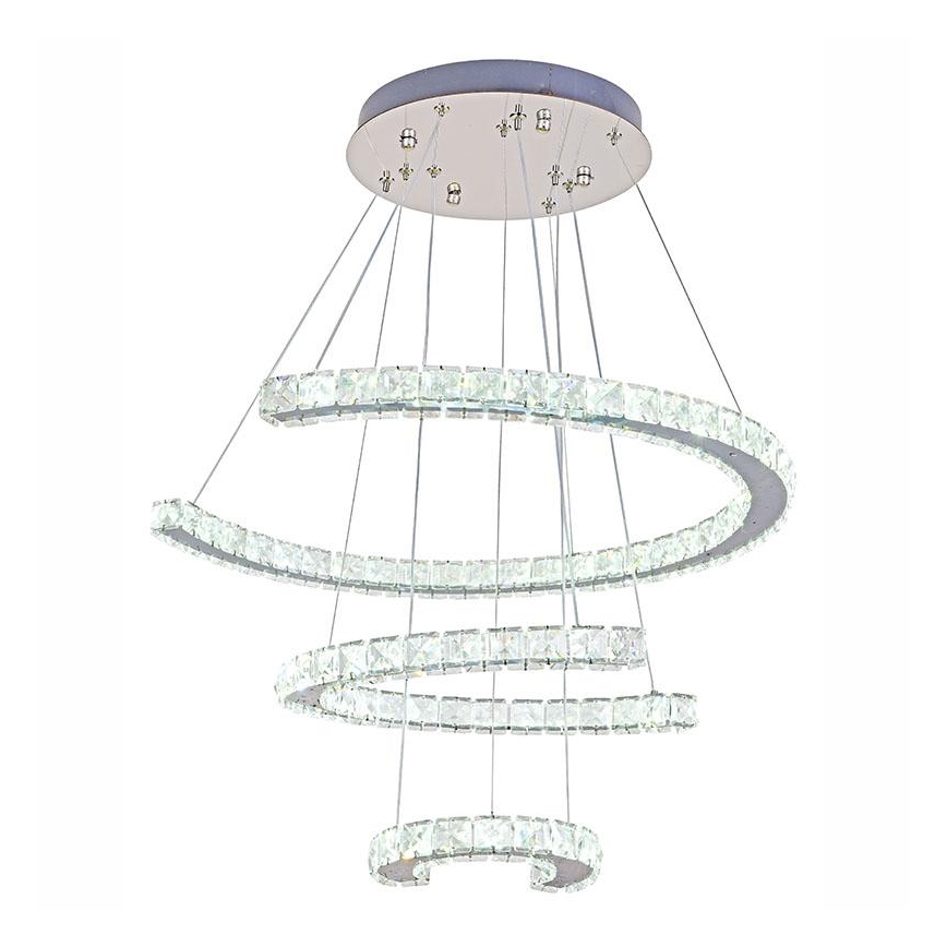 LED Hämardatav kristall-lühter LED/100W/230V 3000-6500K hõbedane + kaugjuhtimispult