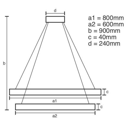 LED Hämardatav lühter LED/100W/230V 3000-6500K d. 80 cm + kaugjuhtimispult