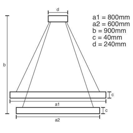 LED Hämardatav lühter LED/100W/230V 3000-6500K d. 80 cm + kaugjuhtimispult
