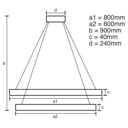 LED Hämardatav lühter LED/100W/230V 3000-6500K d. 80 cm + kaugjuhtimispult