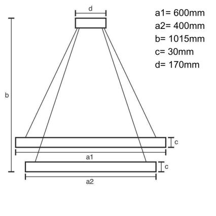 LED Hämardatav lühter LED/100W/230V 3000-6500K + kaugjuhtimispult