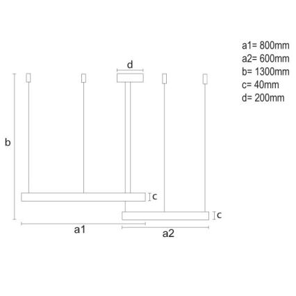 LED Hämardatav lühter LED/100W/230V 3000-6500K d. 80 cm + kaugjuhtimispult