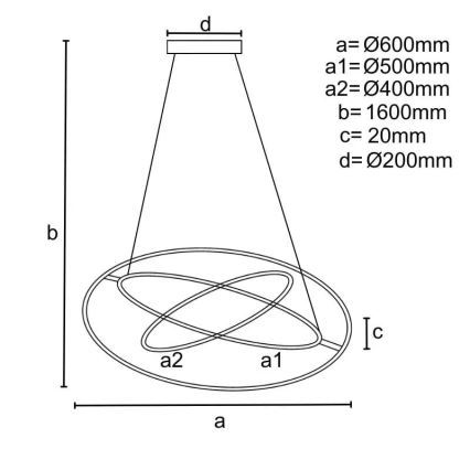 LED Hämardatav lühter LED/105W/230V 3000-6500K d. 60 cm + kaugjuhtimispult