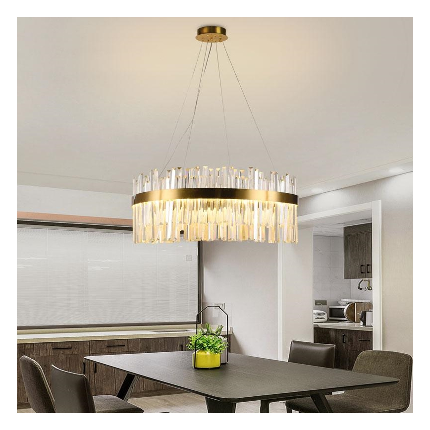 LED Hämardatav kristall- lühter LED/110W/230V 3000-6500K kuldne + kaugjuhtimispult