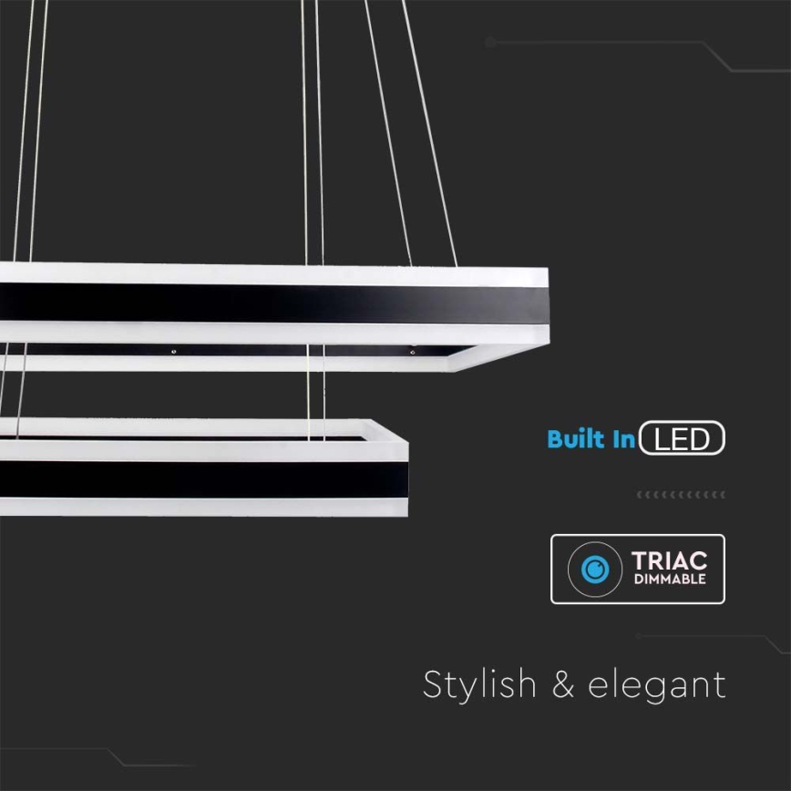 LED Hämardatav lühter LED/113W/230V 3000K must