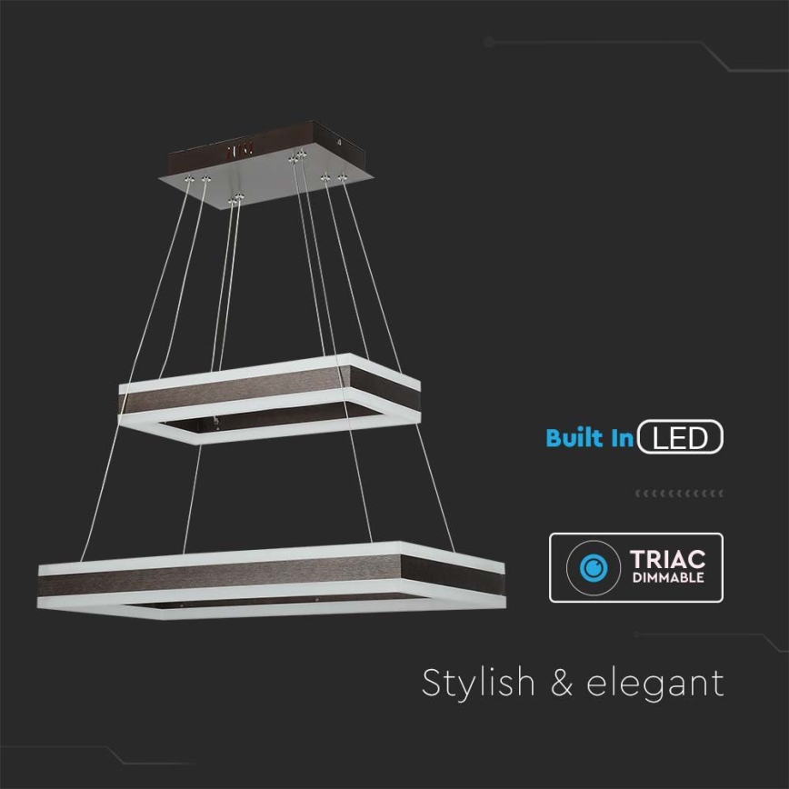 LED Hämardatav lühter LED/113W/230V 3000K pruun
