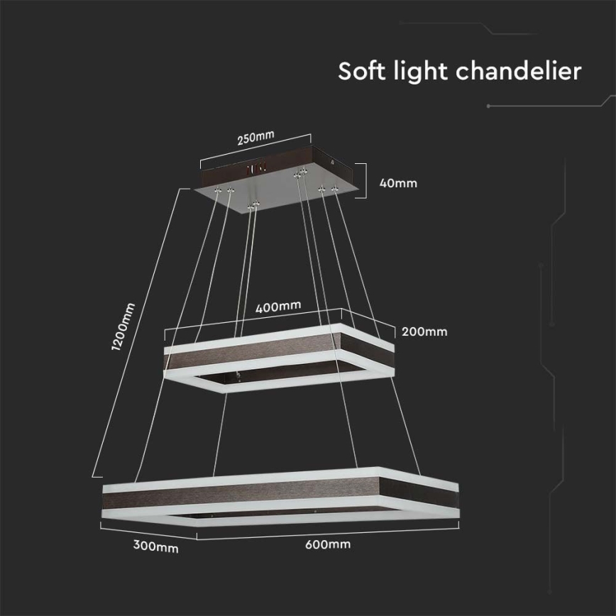 LED Hämardatav lühter LED/113W/230V 3000K pruun