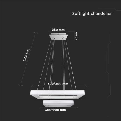 LED Hämardatav lühter LED/113W/230V 3000K valge