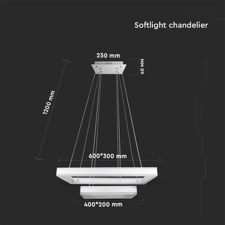 LED Hämardatav lühter LED/113W/230V 3000K valge