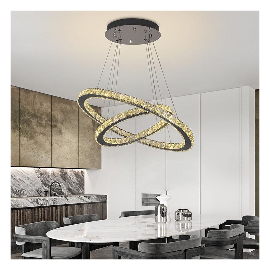 LED Hämardatav kristall-lühter LED/115W/230V 3000-6500K hõbedane + kaugjuhtimispult