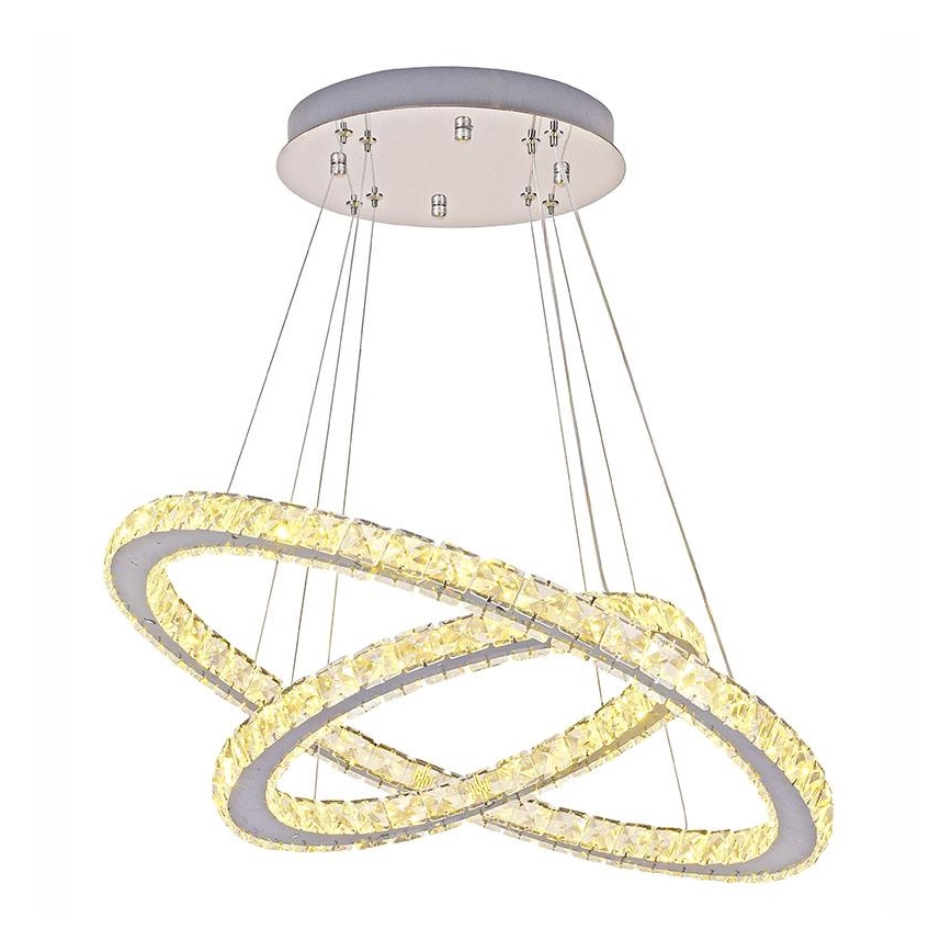 LED Hämardatav kristall-lühter LED/115W/230V 3000-6500K hõbedane + kaugjuhtimispult