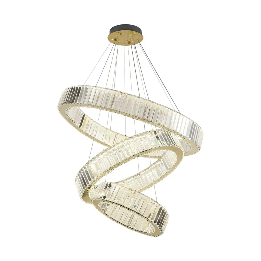 LED Hämardatav kristall-lühter LED/115W/230V 3000-6500K kroom/kuldne + kaugjuhtimispult