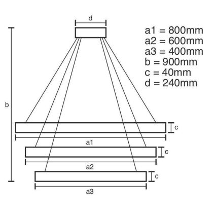 LED Hämardatav lühter LED/125W/230V 3000-6500K + kaugjuhtimispult