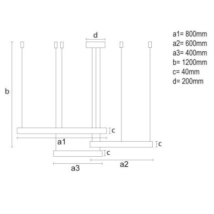 LED Hämardatav lühter LED/125W/230V 3000-6500K + kaugjuhtimispult