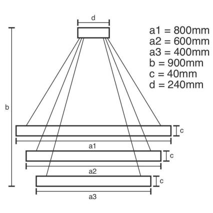 LED Hämardatav lühter LED/125W/230V 3000-6500K + pult