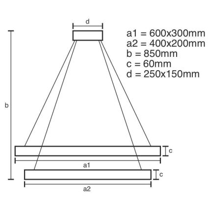 LED Hämardatav lühter LED/130W/230V 3000-6500K + pult