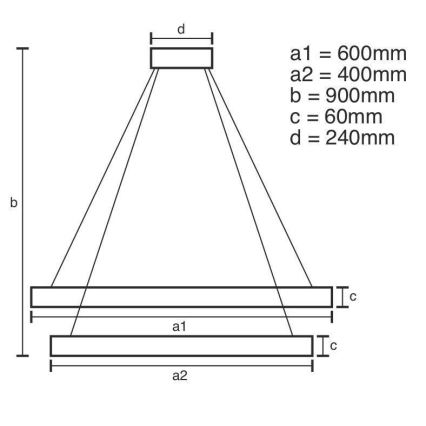 LED Hämardatav lühter LED/135W/230V 3000-6500K + kaugjuhtimispult