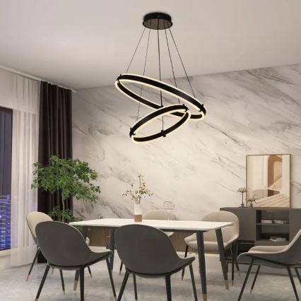 LED Hämardatav lühter LED/140W/230V 3000-6500K d. 60 cm + kaugjuhtimispult