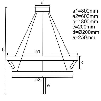 LED Hämardatav lühter LED/140W/230V 3000-6500K + kaugjuhtimispult