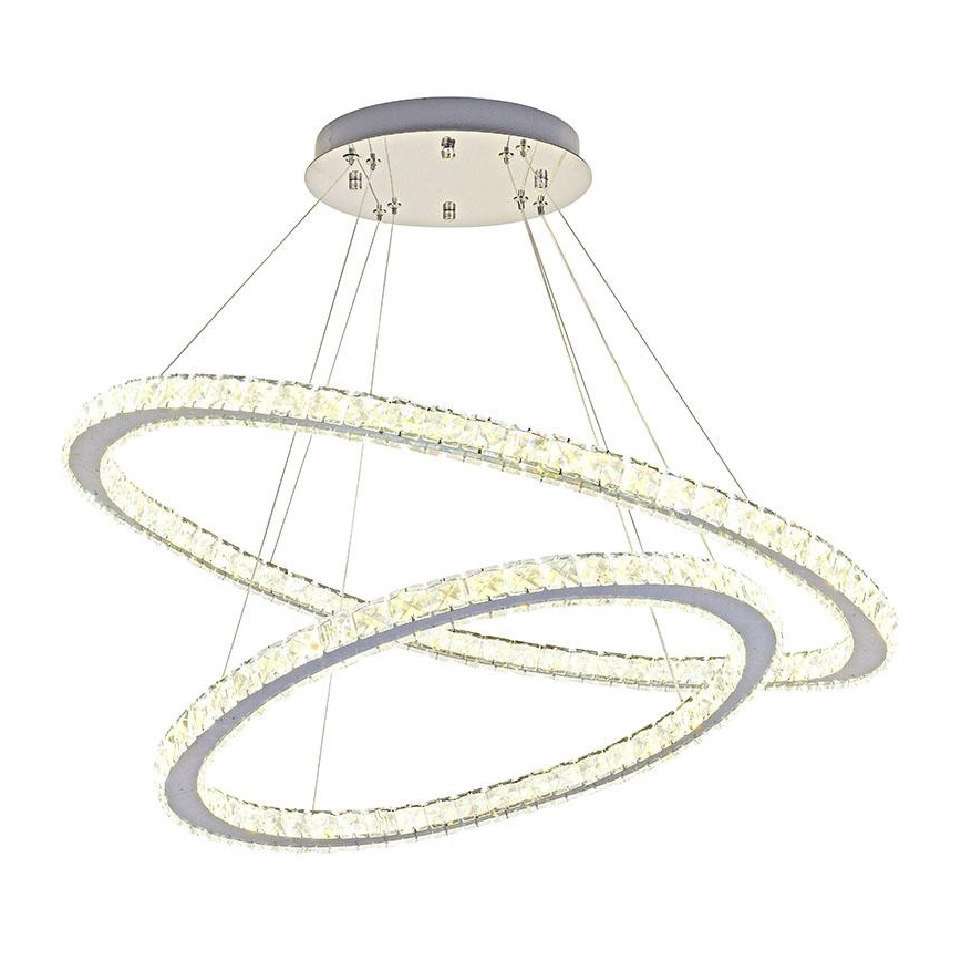 LED Hämardatav kristall-lühter LED/160W/230V 3000-6500K hõbedane + kaugjuhtimispult