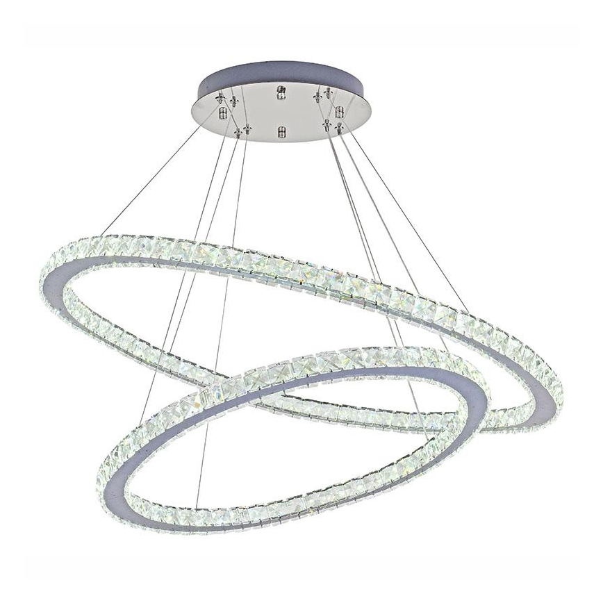 LED Hämardatav kristall-lühter LED/160W/230V 3000-6500K hõbedane + kaugjuhtimispult