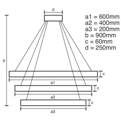 LED Hämardatav lühter LED/165W/230V 3000-6500K d. 60 cm + kaugjuhtimispult