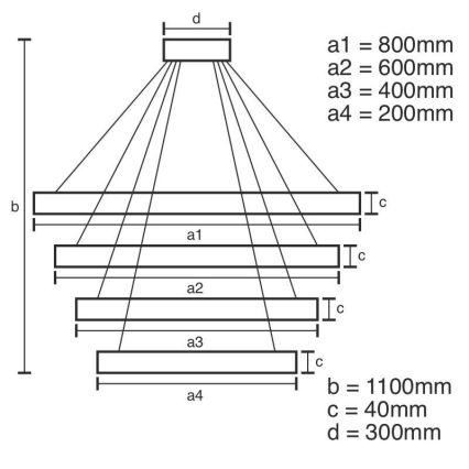 LED Hämardatav lühter LED/165W/230V 3000-6500K + pult