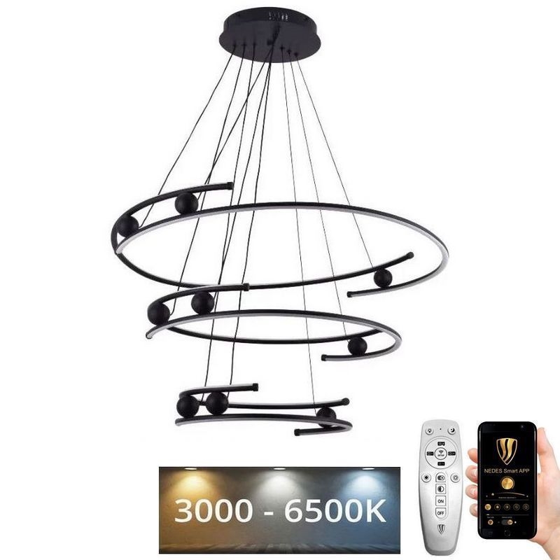 LED Hämardatav lühter LED/170W/230V 3000-6500K d. 80 cm + kaugjuhtimispult