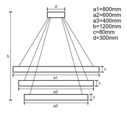 LED Hämardatav lühter LED/170W/230V 3000-6500K d. 80 cm + kaugjuhtimispult