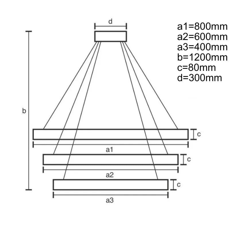 LED Hämardatav lühter LED/170W/230V 3000-6500K d. 80 cm + kaugjuhtimispult