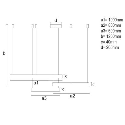 LED Hämardatav lühter LED/170W/230V 3000-6500K d. 100 cm + kaugjuhtimispult