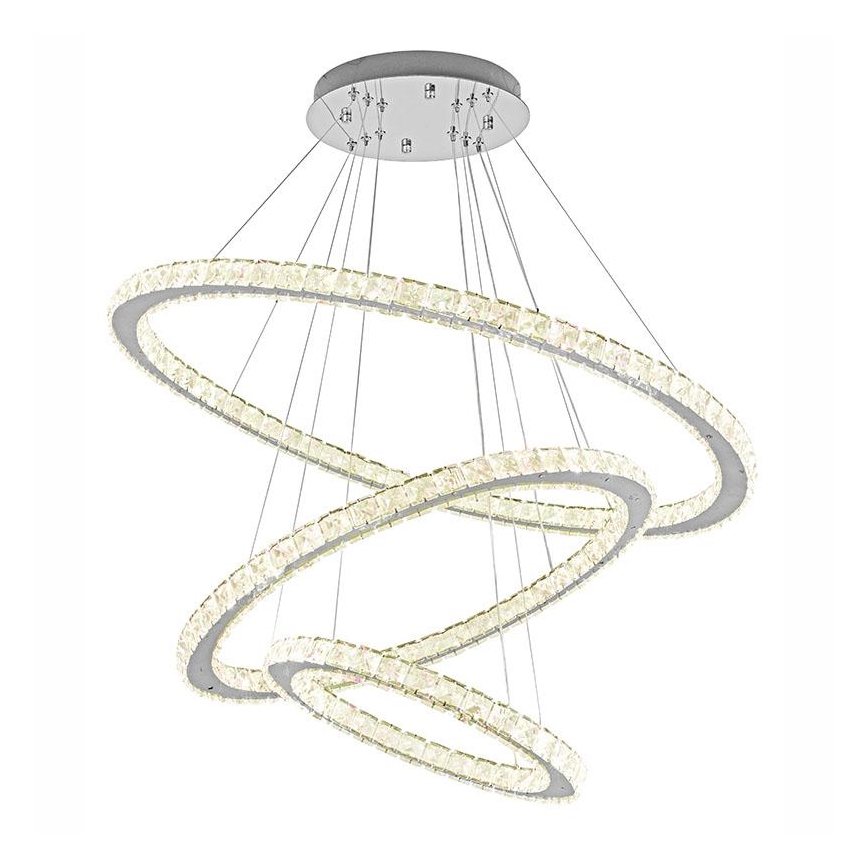 LED Hämardatav kristall-lühter LED/210W/230V 3000-6500K hõbedane + kaugjuhtimispult