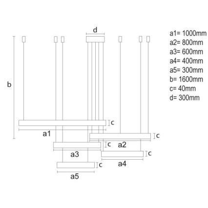 LED Hämardatav lühter LED/220W/230V 3000-6500K + kaugjuhtimispult