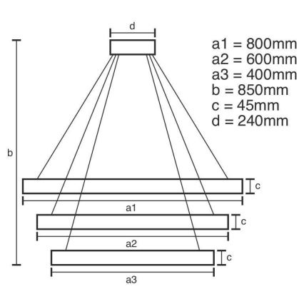 LED Hämardatav lühter LED/220W/230V 3000-6500K + pult