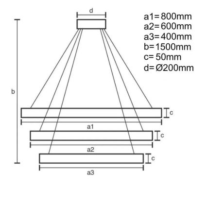 LED Hämardatav lühter LED/235W/230V 3000-6500K d. 80 cm + kaugjuhtimispult