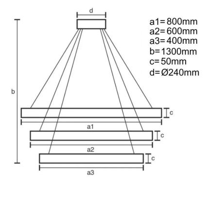 LED Hämardatav lühter LED/250W/230V 3000-6500K d. 80 cm + kaugjuhtimispult