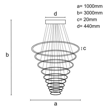 LED Hämardatav lühter LED/370W/230V 3000-6500K + kaugjuhtimispult