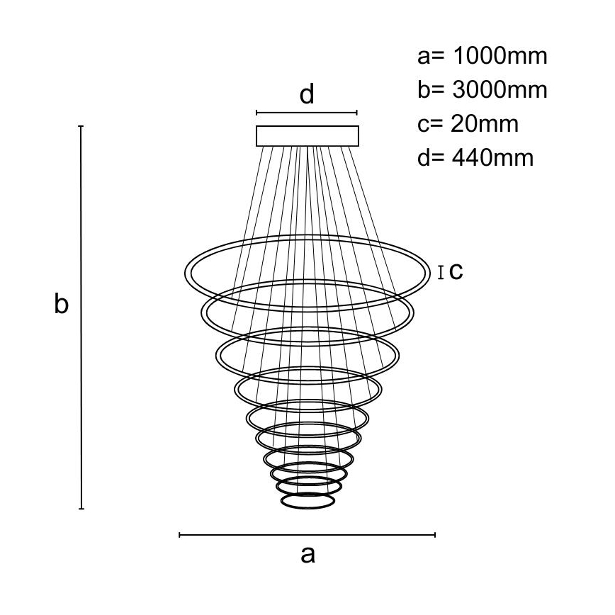 LED Hämardatav lühter LED/370W/230V 3000-6500K + kaugjuhtimispult