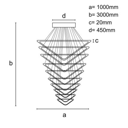 LED Hämardatav lühter LED/385W/230V 3000-6500K d. 100 cm + kaugjuhtimispult